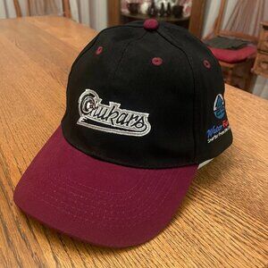 Men's Idaho Falls Chukars Black/Maroon Hook and Loop Baseball Hat Cap*